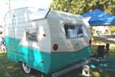 Turquoise & White 1963 Shasta Compact Trailer With Wonderful Ribbed Wings